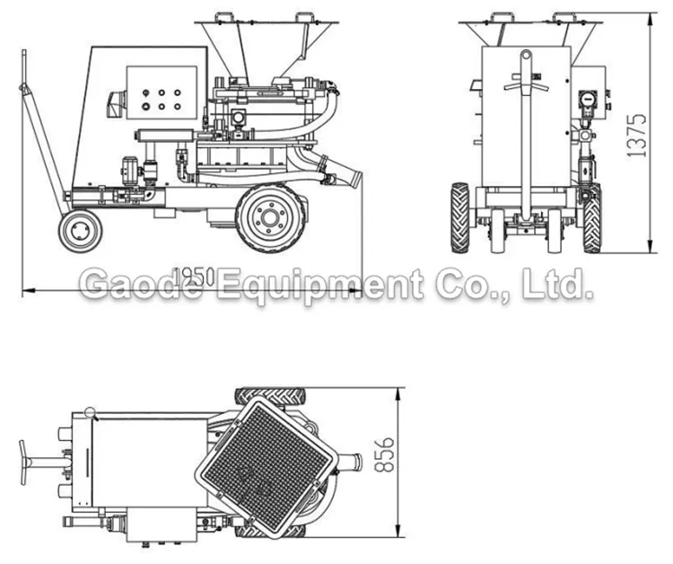 Gaodetec GSZ-10S/E 10m3/h Concrete Shotcrete Machine for Wet and Dry Spraying and Conveying